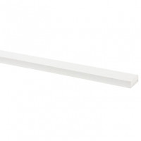 Schaaflat grenen gegrond wit, 9,5 x 28 mm, 270 cm