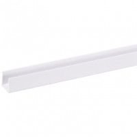U-profiel kunststof wit (plaat < 18 mm) 18 x 21 mm, 260 cm