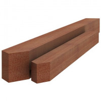 Azobe hardhouten paal fijnbezaagd gepunt 4 x 4 x 100 cm 