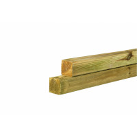 Grenen geschaafde paal 6,8 x 6,8 x 270 cm, zonder diamantkop, groen geïmpregneerd