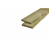 Grenen geschaafde plank 1,5 x 14 x 240 cm, groen geïmpregneerd