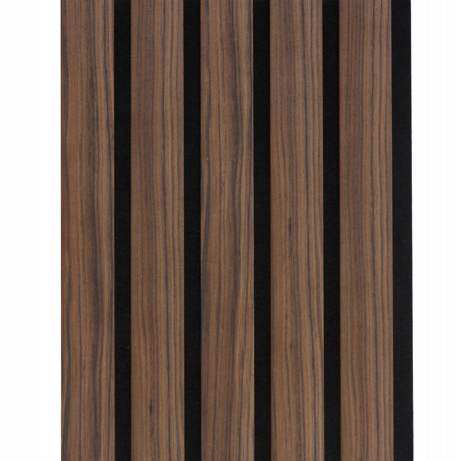 - Akoestische wandpanelen walnoot, 260 x 30 cm, 2 stuks, HM7688