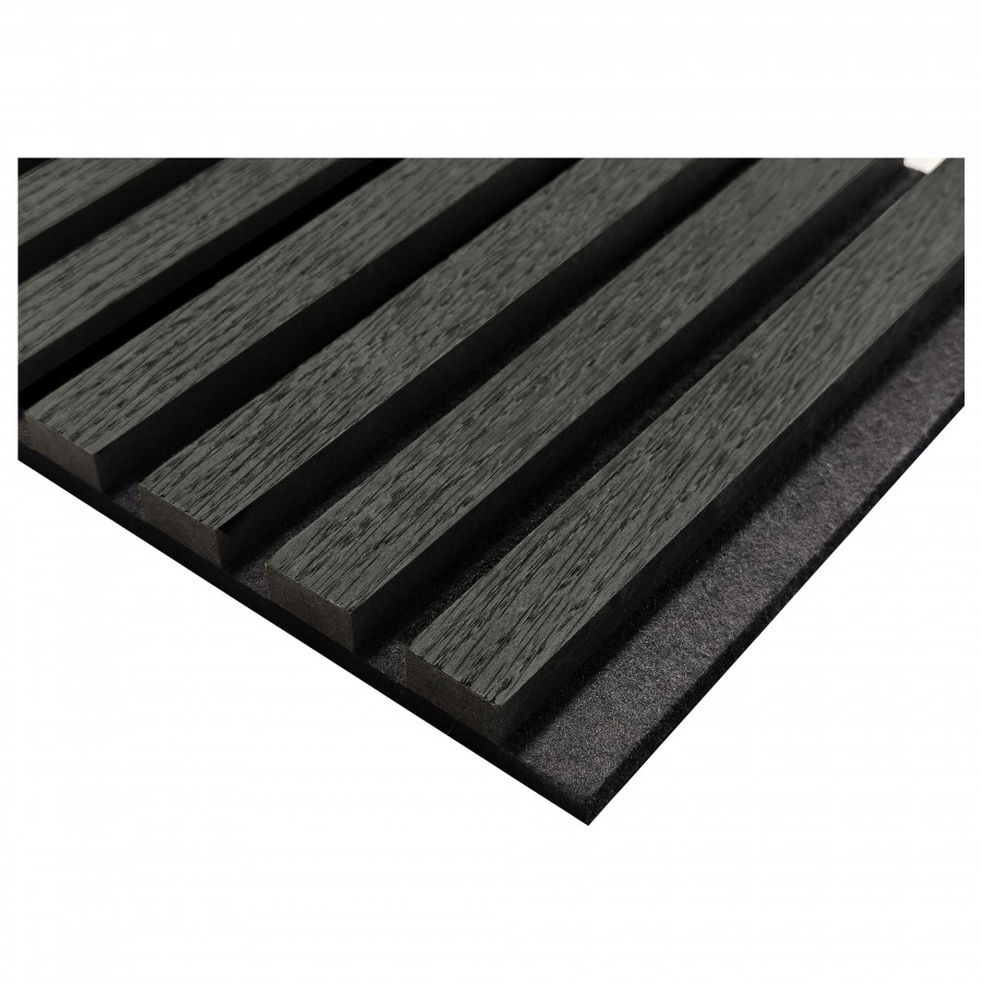 Akoestische wandpaneel zwart eiken, 260 x 52,6 cm, dikte 22mm, HM4412