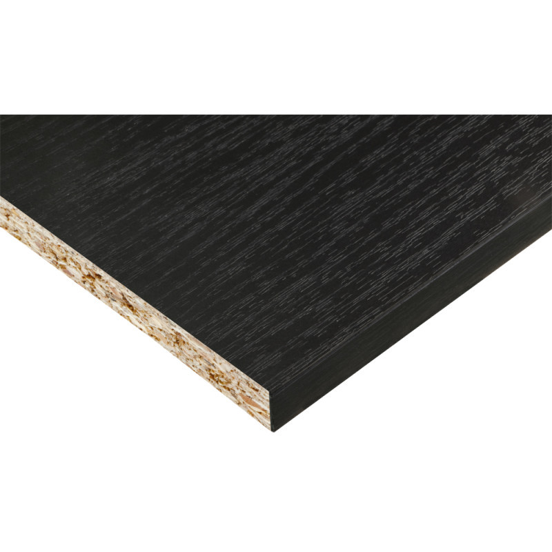 Meubelpaneel zwart houtnerf 250 x 60 cm, 18 mm